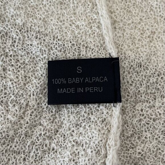 QINTI Baby Alpaca Duster Size S Cream Longline Cardigan Sweater Cozy Hygge Peru - Picture 8 of 9